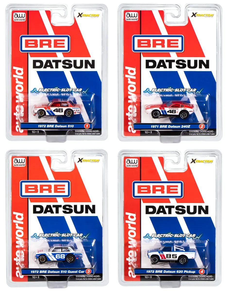 amt-auto-world-x-traction-bre-voiture-slot-ho-coffret-4-datsun image 1