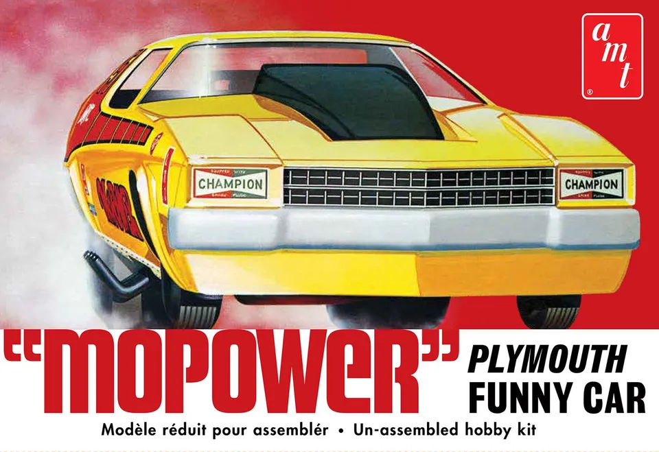 amt-mopower-plymouth-funny-car-maquette-1-25-dragster-108-pcs image 1