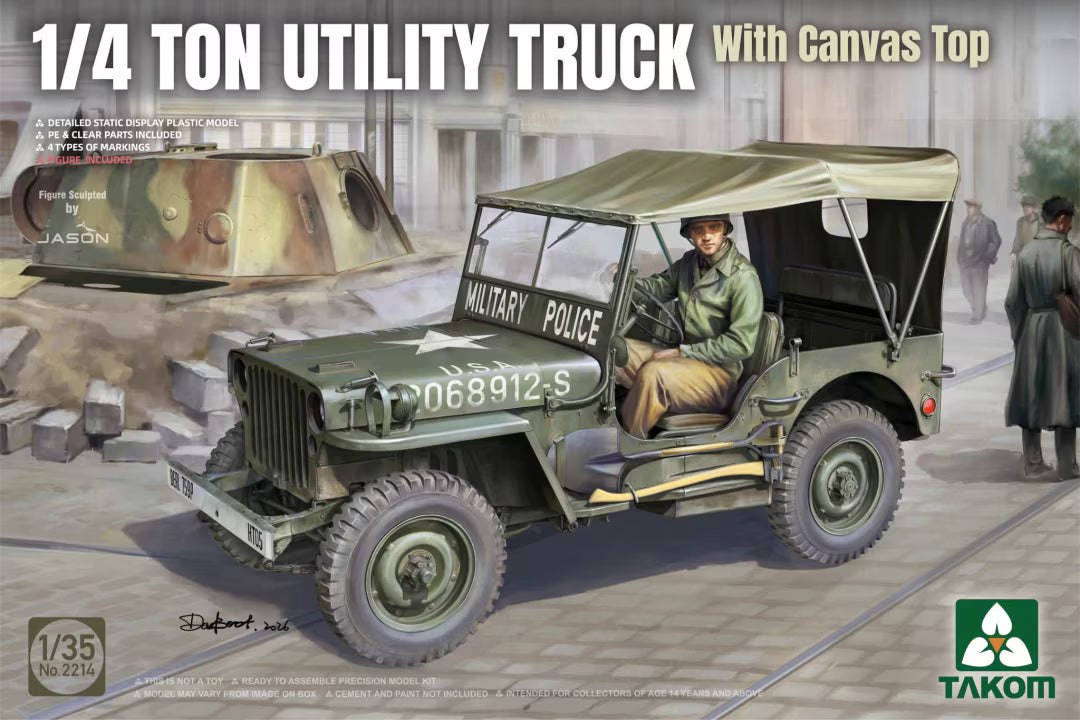 takom-2214-jeep-us-1-4-ton-1-35-maquette-avec-b-che image 1