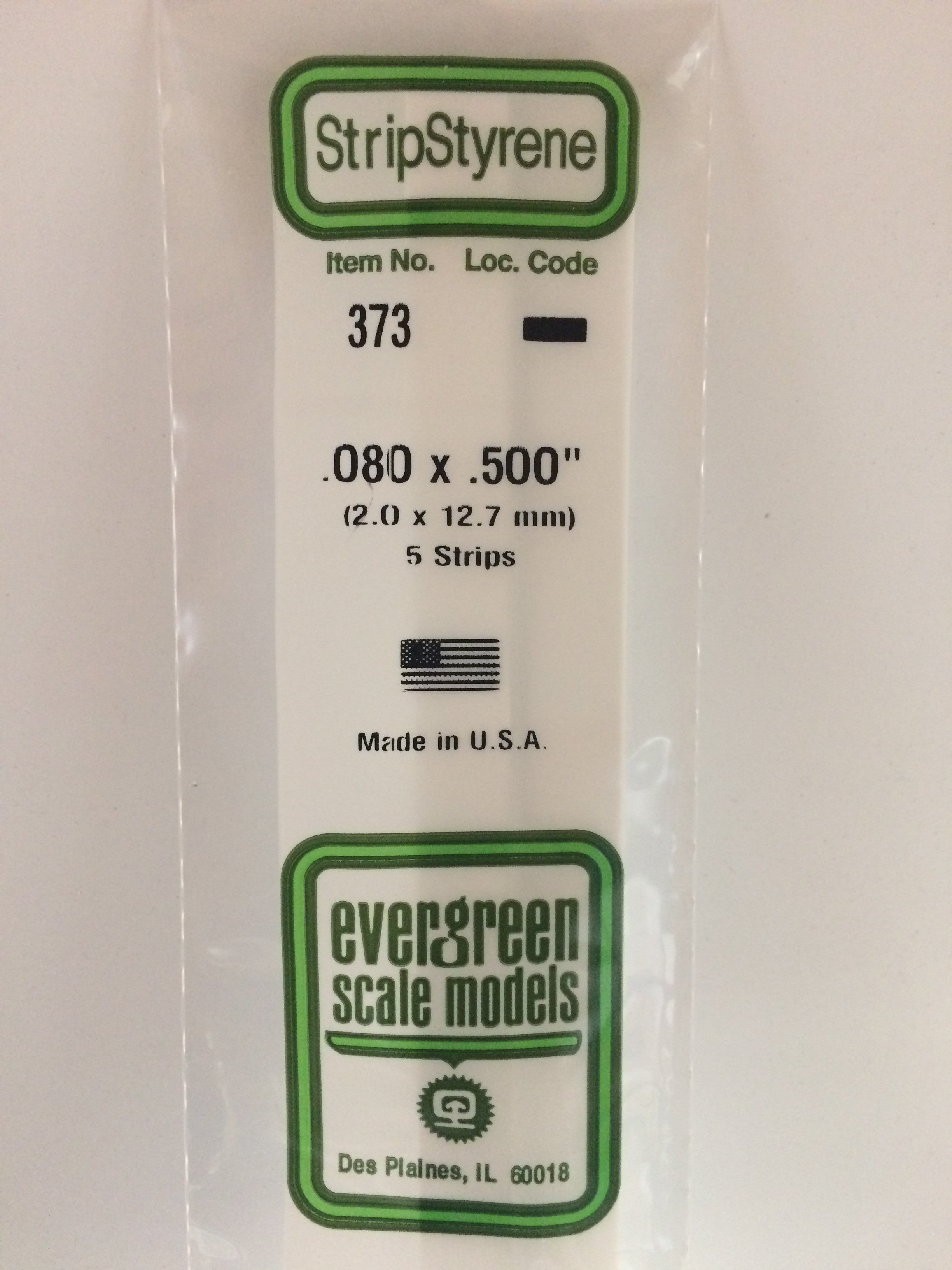 evergreen-strips-373-baguette-plate-blanche-2x12-7-mm-5-pcs image 1