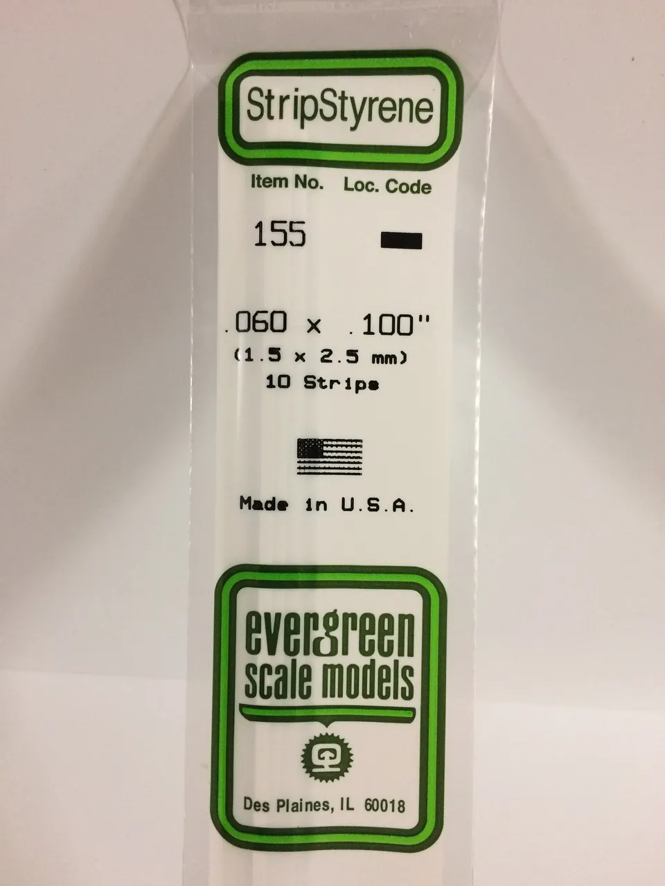 evergreen-strips-155-baguette-plastique-blanc-1-5x2-5mm-10-pcs image 1