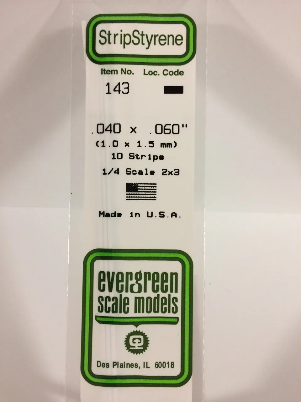 evergreen-strips-143-baguette-plastique-1-0x1-5-mm-lot-10 image 1