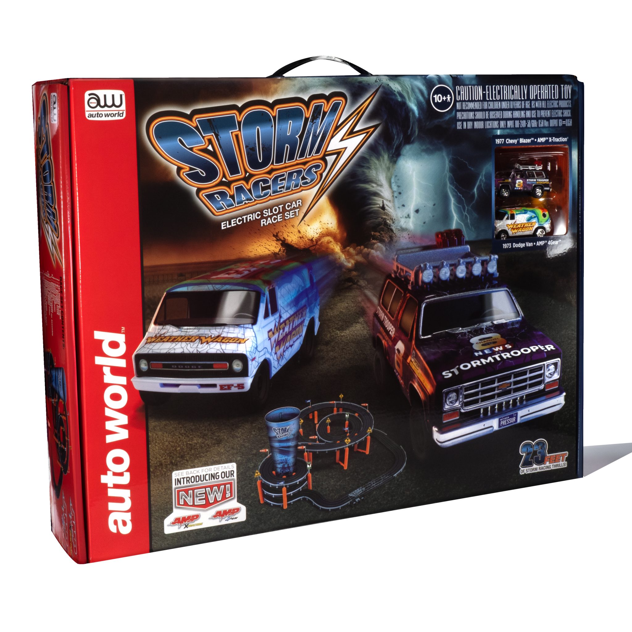 auto-world-storm-racers-circuit-slot-ho-23-pieds-blazer-van image 1