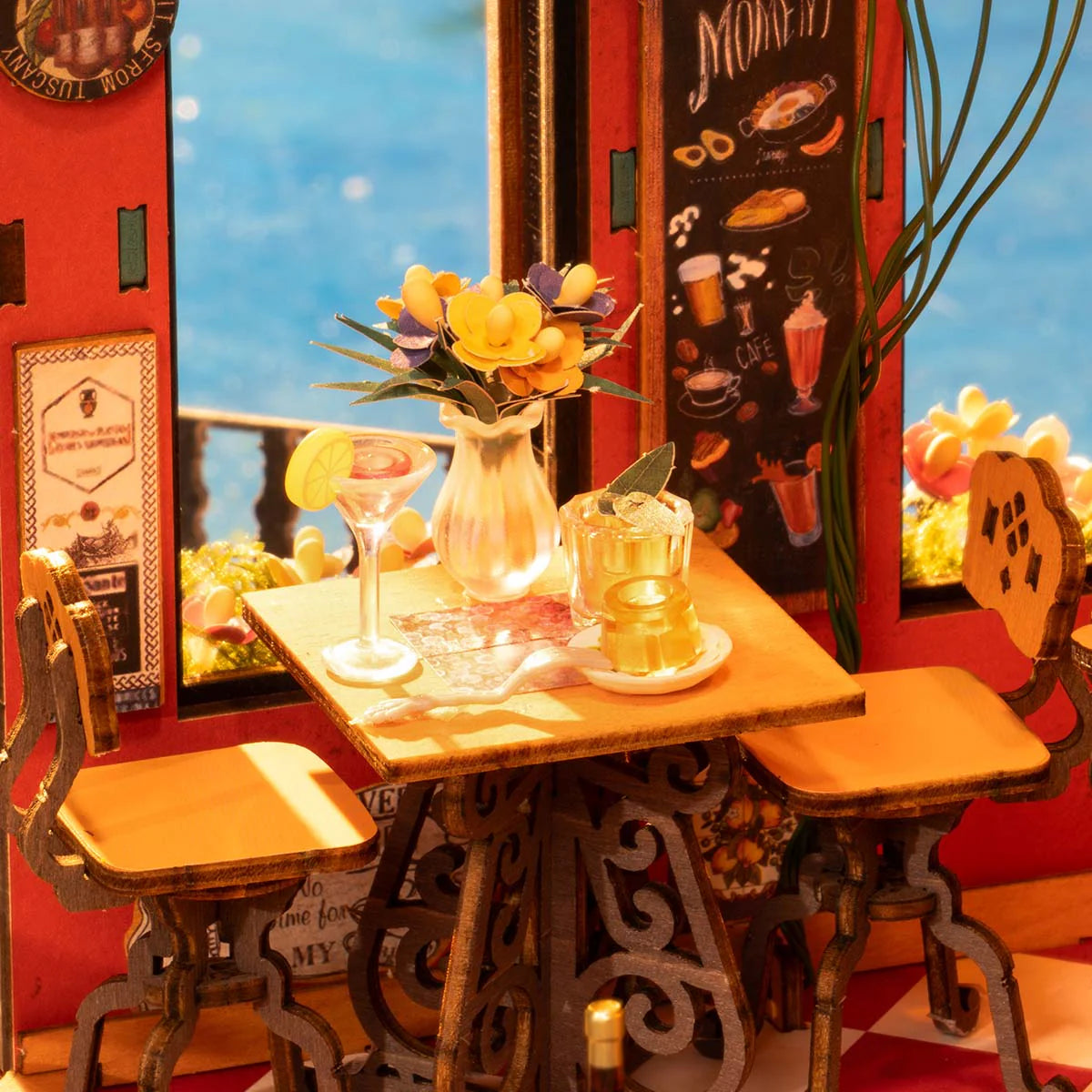 rolife-dg173-cheers-bar-dining-maison-miniature-kit-bois image 3