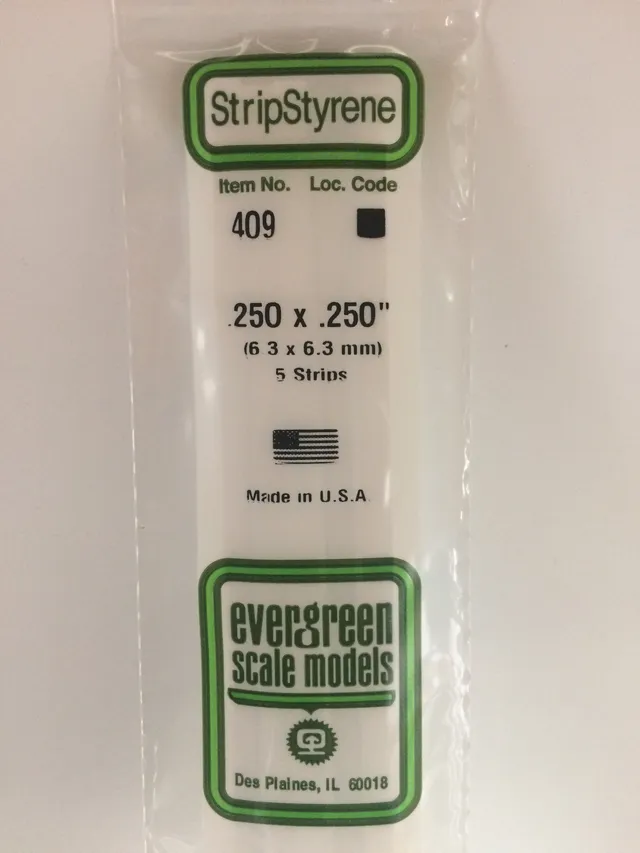 evergreen-strips-409-baguette-carr-e-blanche-6-3-mm-lot-5 image 1