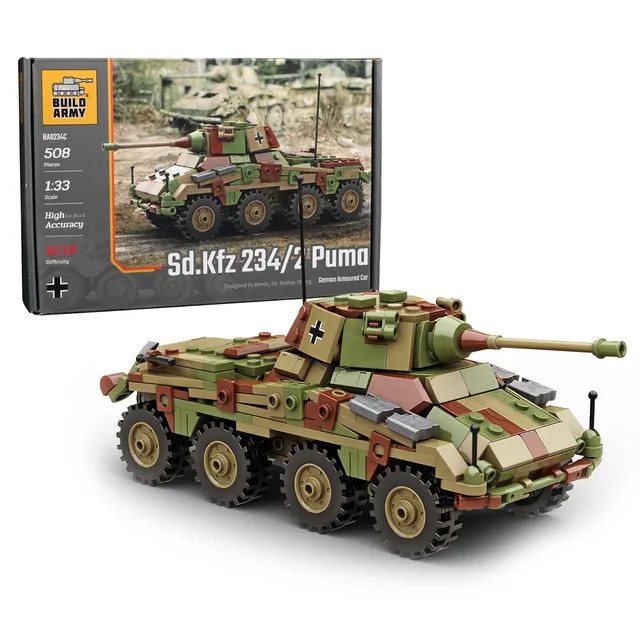 build-army-ba0234c-puma-sd-kfz-234-2-briques-camouflage image 1