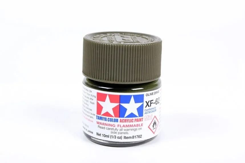 tamiya-81762-xf62-olive-drab-peinture-acrylique-10ml-mate image 1