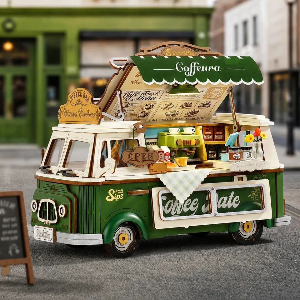 robotime-tgs07-leo-s-coffee-truck-puzzle-3d-bois image 1