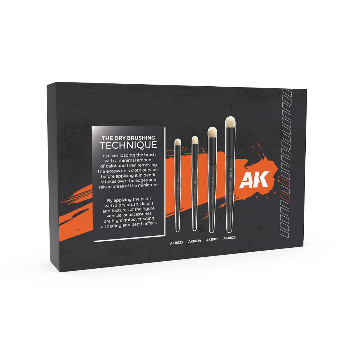 ak-interactive-ak-b103-set-4-pinceaux-dry-brush-brossage image 1