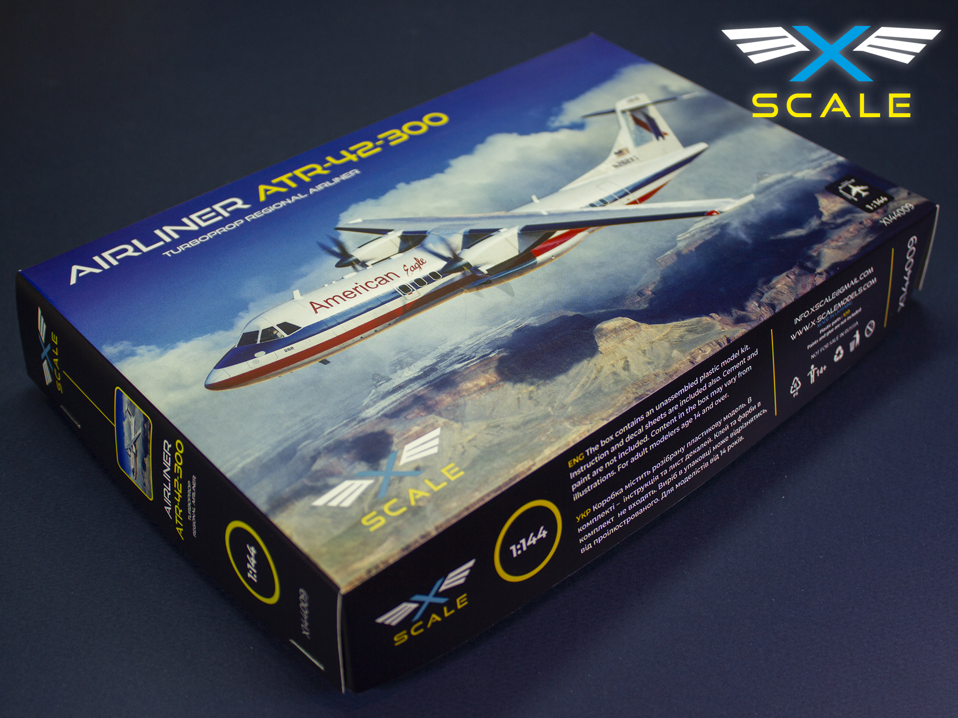 x-scale-atr-42-300-american-eagle-maquette-avion-ligne image 3