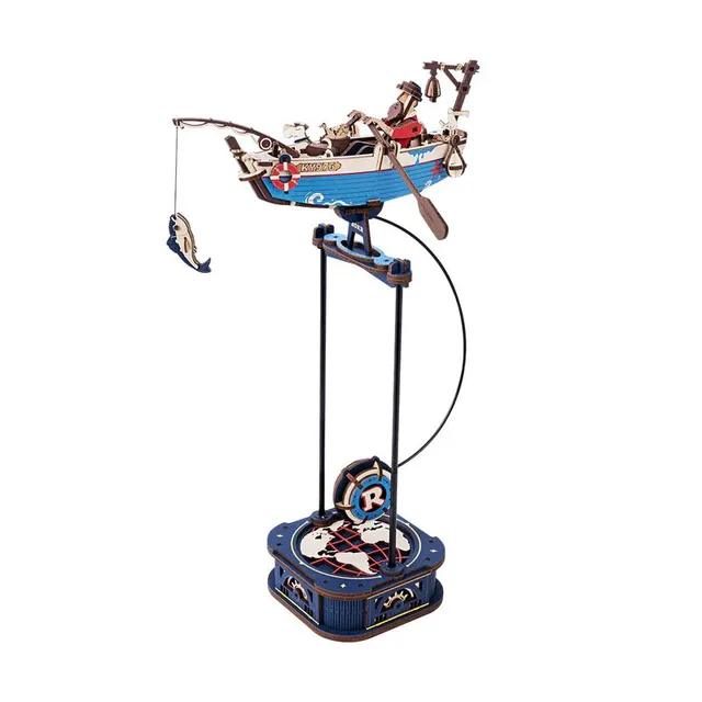 rokr-mcd02-ocean-fisher-puzzle-3d-bois-pendule-p-cheur image 1