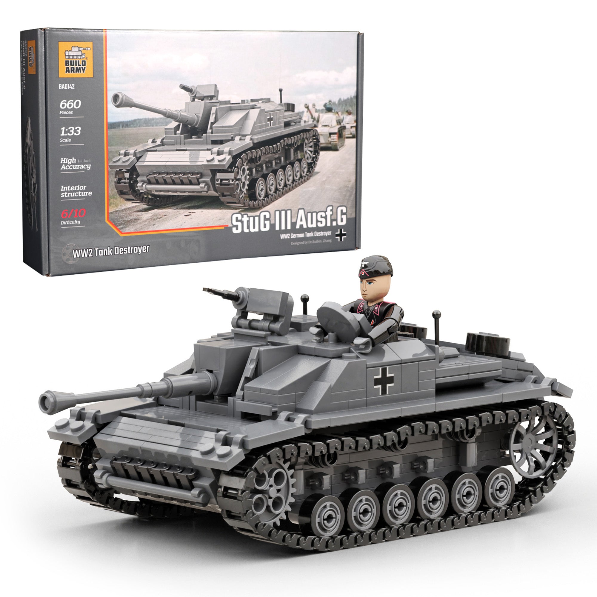 build-army-ba0142-stug-iii-ausf-g-briques-613-pi-ces-char image 1