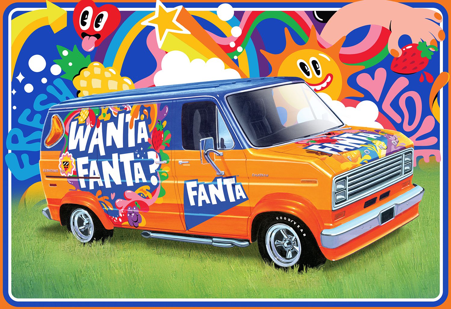 amt-ford-custom-van-1977-fanta-maquette-1-25-custom image 1