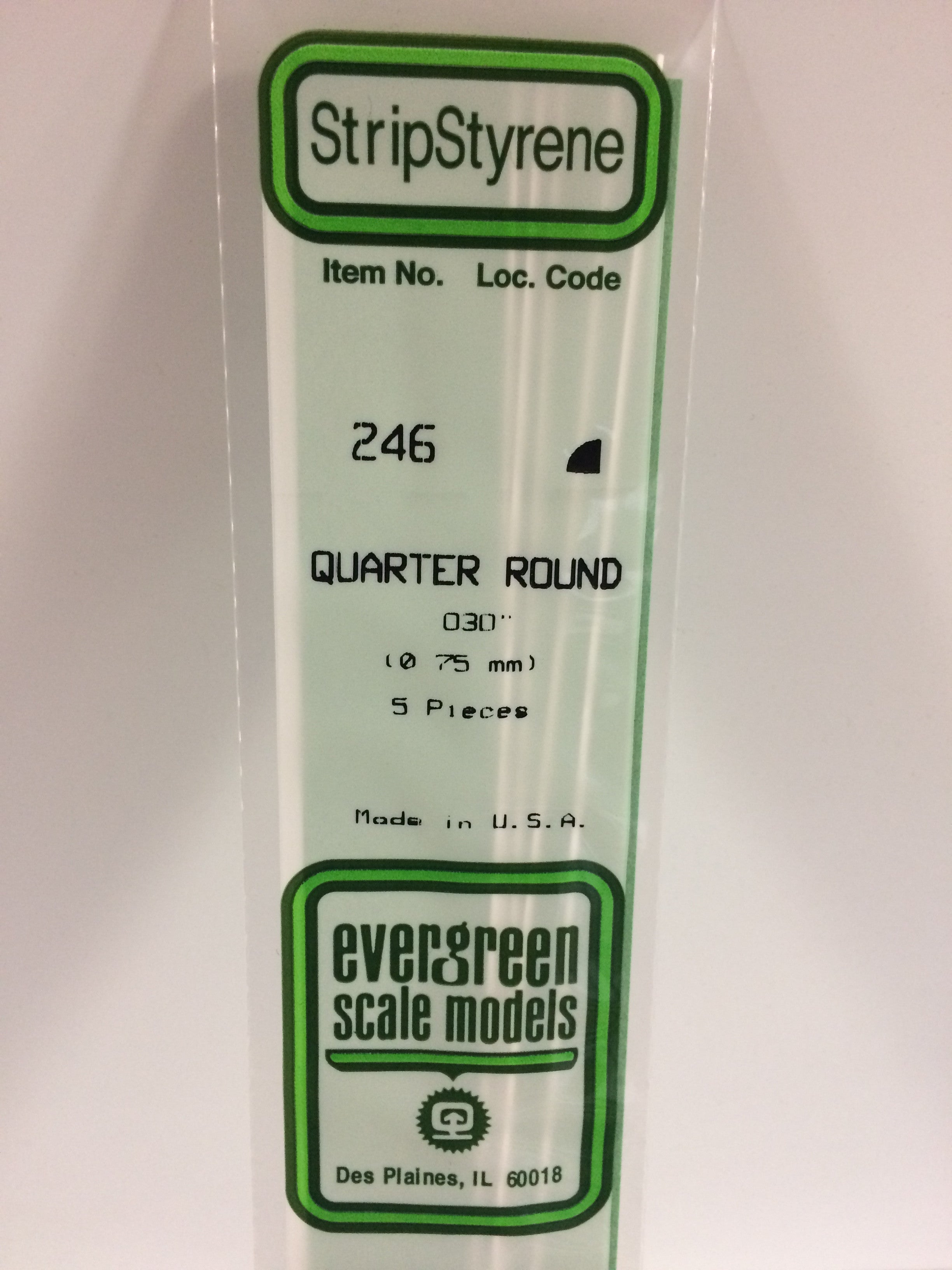 evergreen-shapes-246-quart-de-rond-polystyr-ne-blanc-0-75mm-lot-5 image 1