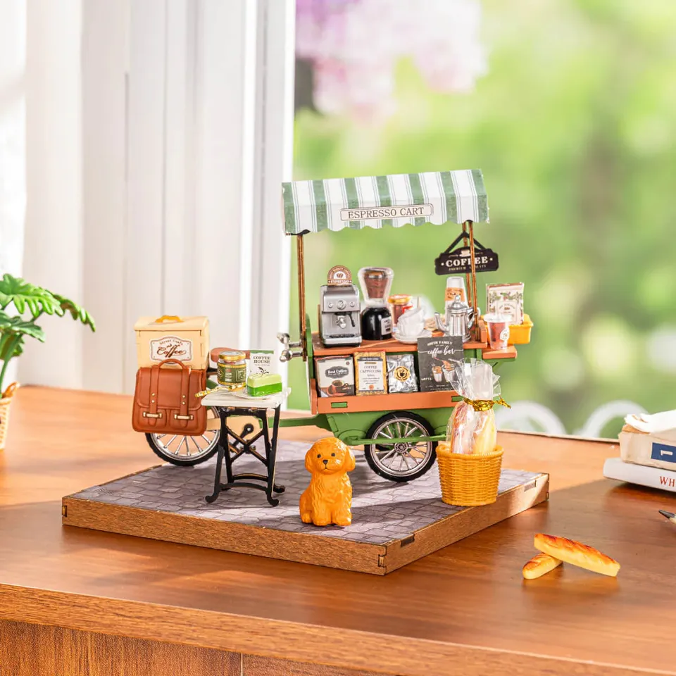 robotime-rolife-dg182-maison-miniature-chariot-caf-bois image 1