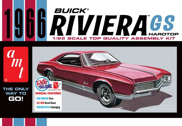 amt-1966-buick-riviera-gs-1-25-maquette-coup-vintage-blanc image 1