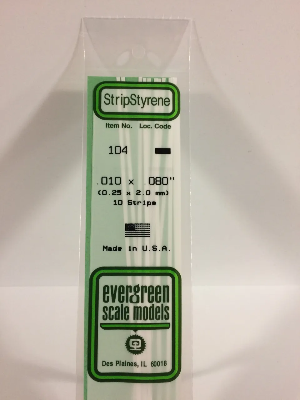 evergreen-strips-104-baguette-plate-blanche-0-25x2-mm-10-pi-ces image 1