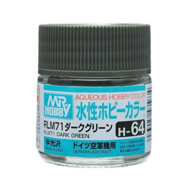 mr-hobby-aqueous-h64-vert-rlm71-peinture-maquette-10ml-semi-brillant image 1