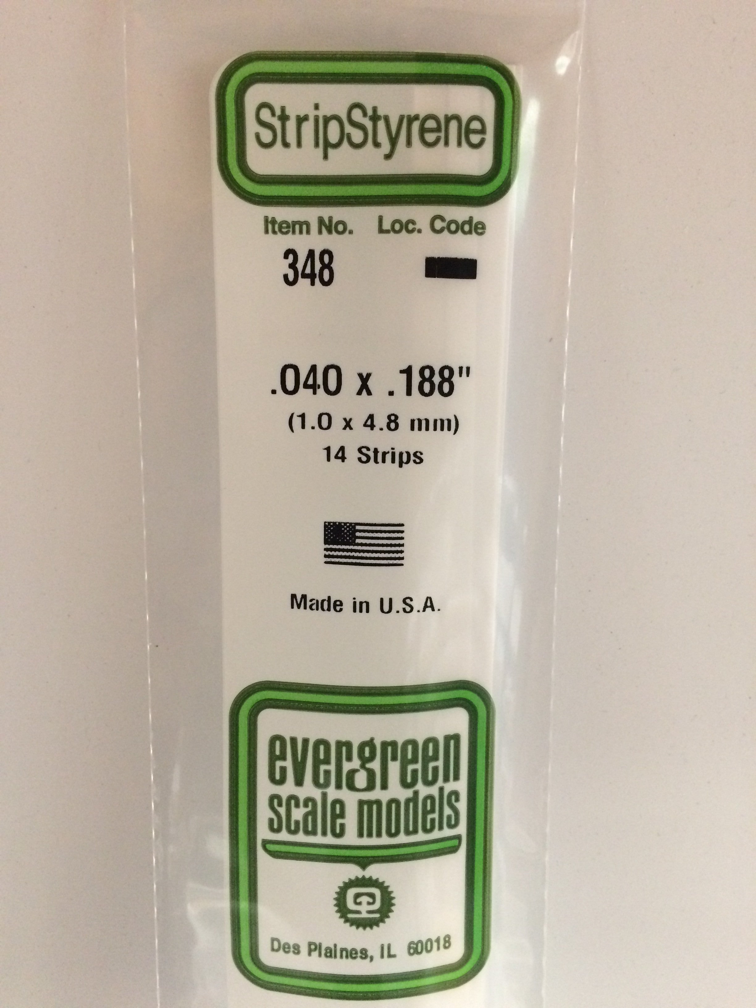 evergreen-strips-348-baguette-plastique-blanche-1x4-8-mm-14-pcs image 1