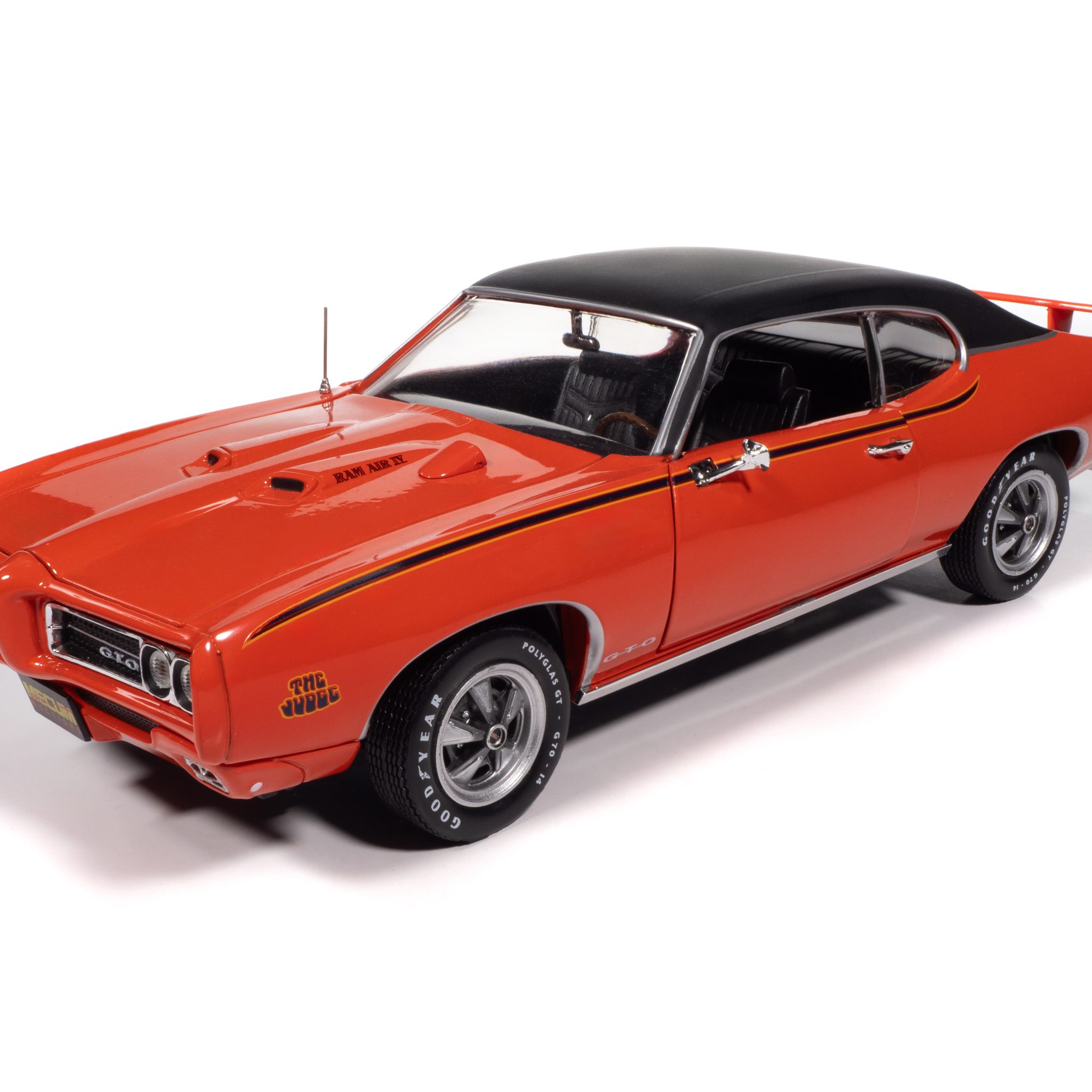 american-muscle-1969-pontiac-gto-judge-miniature-1-18-mecum image 1