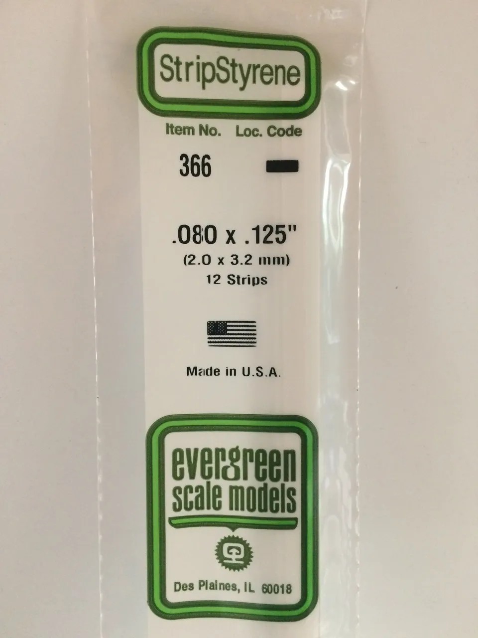 evergreen-strips-366-baguette-2x3-2mm-60cm-blanc-lot-12 image 1