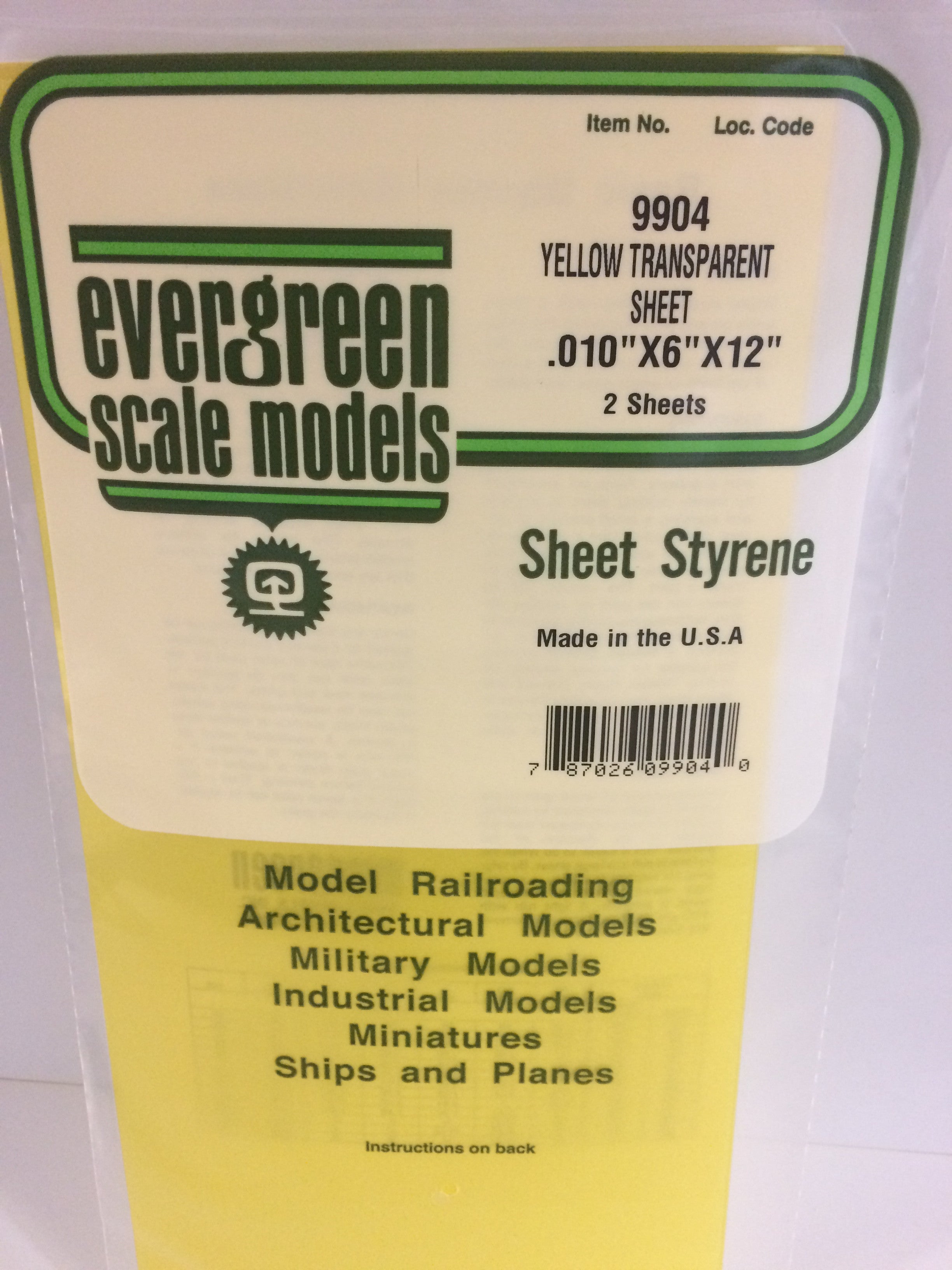 evergreen-sheets-9904-plaque-polystyr-ne-jaune-transparent-0-25mm image 1