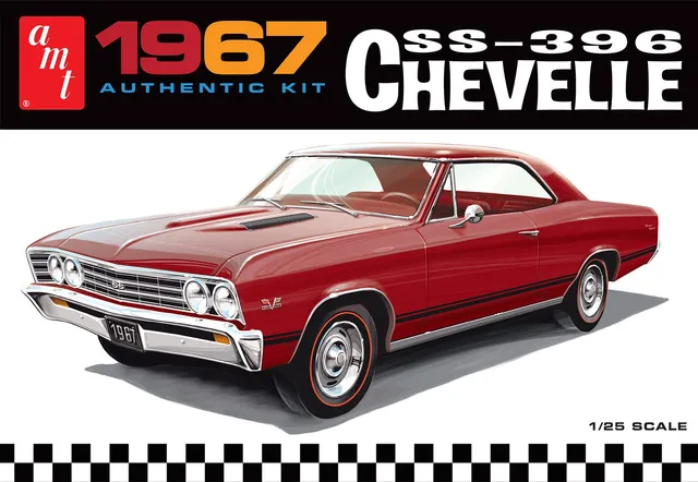 amt-chevelle-ss396-1967-maquette-voiture-1-25-peindre-98-pi-ces image 1