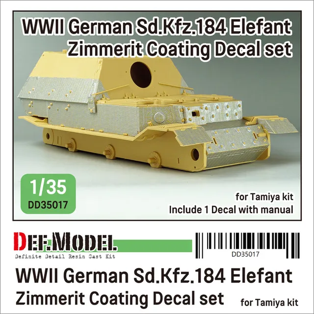 def-model-dd35017-elefant-zimmerit-decals-relief-1-35-pour-tamiya image 1