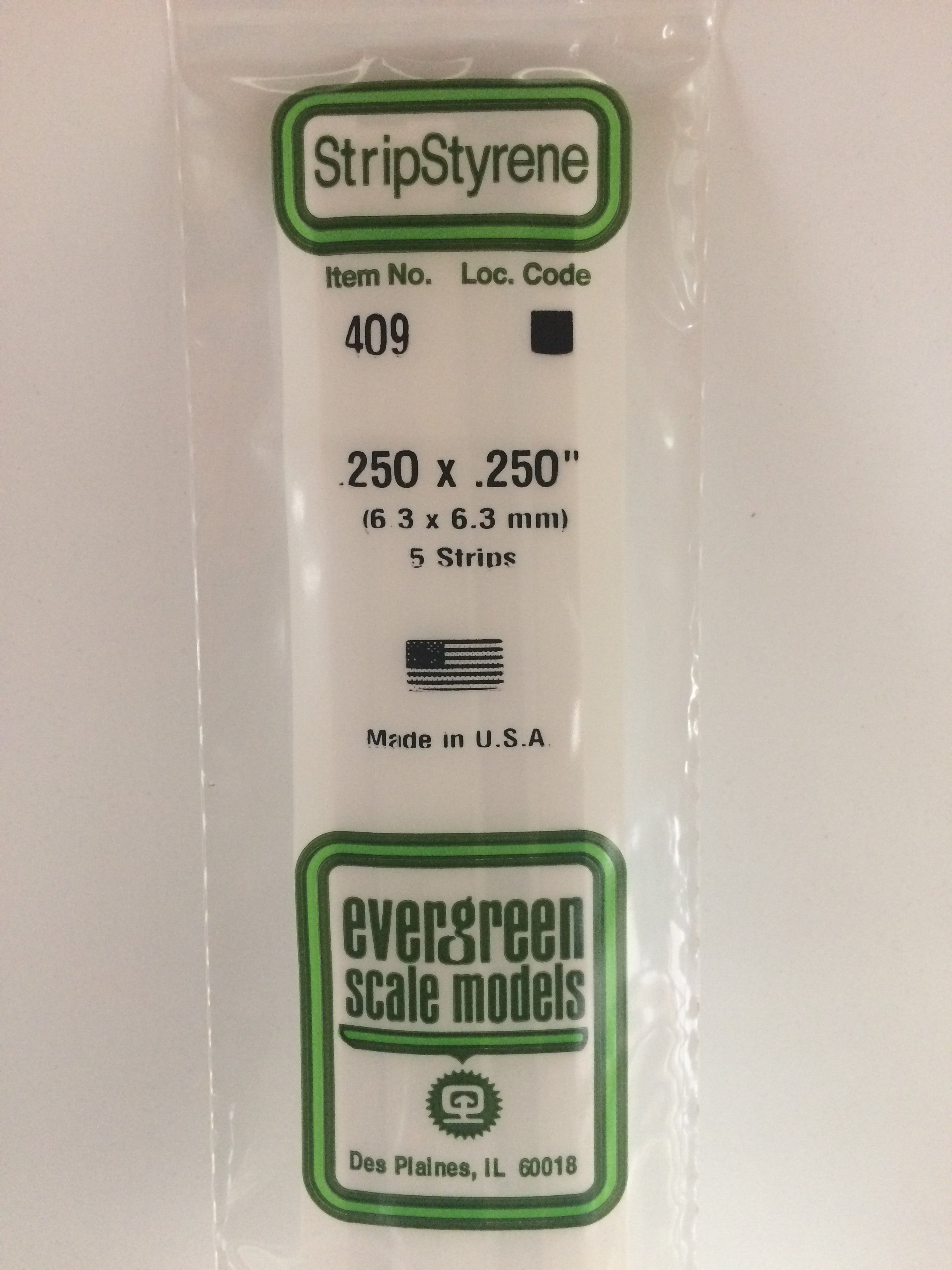evergreen-strips-409-baguette-carr-e-blanche-6-3-mm-lot-5 image 1