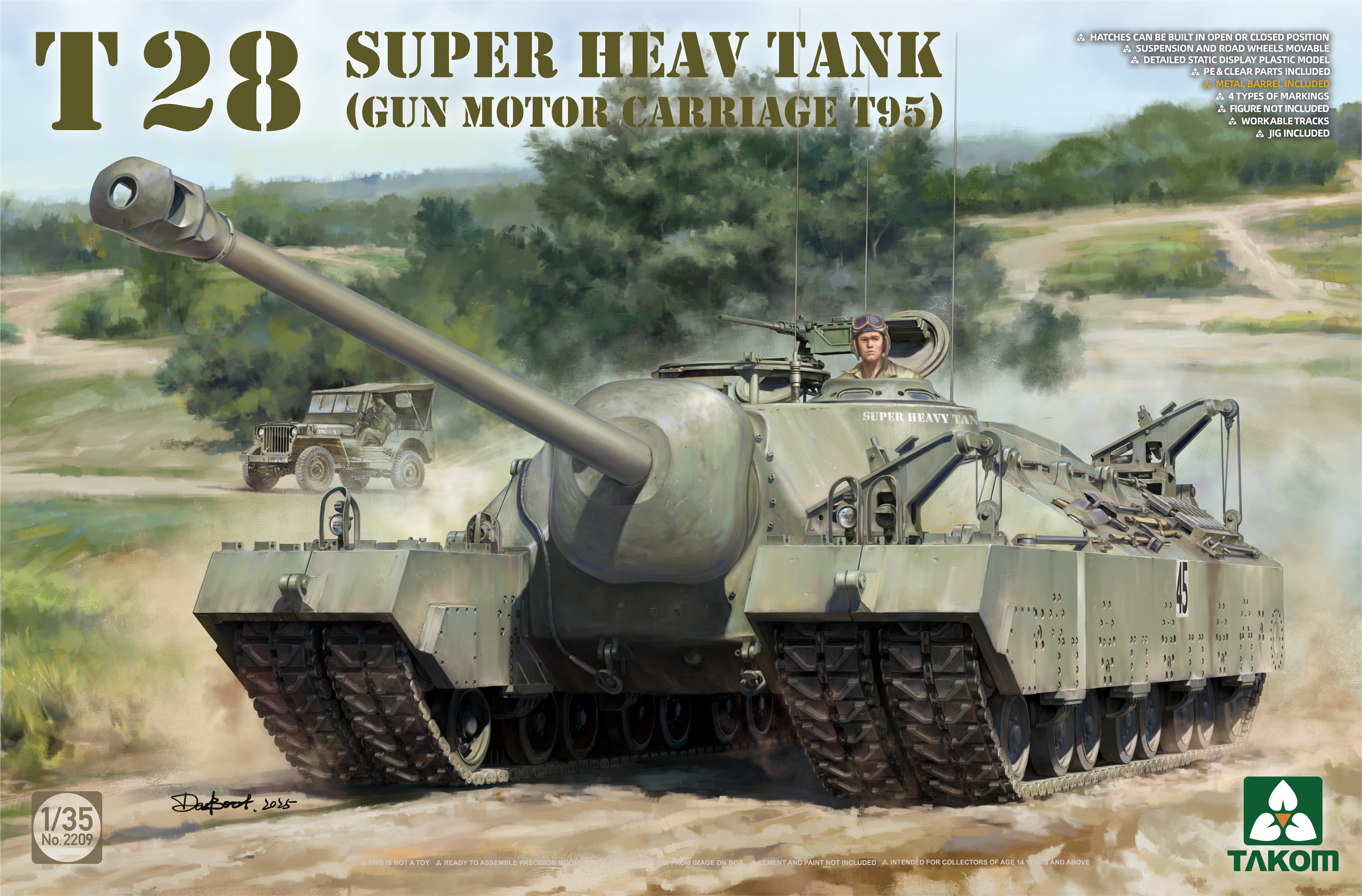 takom-2209-t28-super-heavy-tank-maquette-char-1-35-canon-105-mm image 1