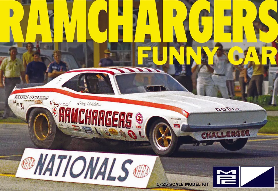 mpc-ramchargers-dodge-challenger-funny-car-kit-maquette-1-25-90-pi-ces image 1