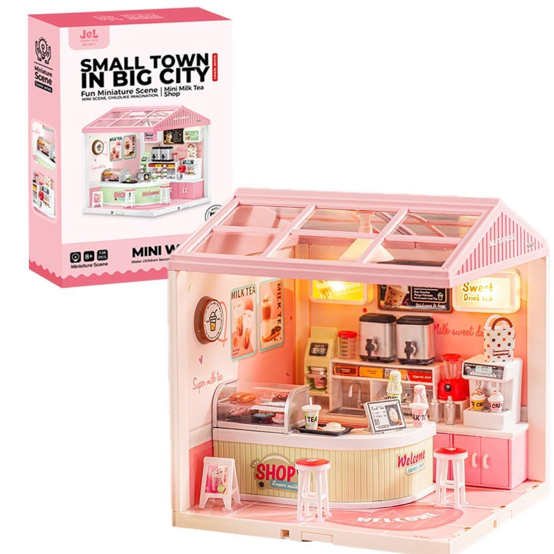 jiaerle-toys-jel-0411-mini-milk-tea-shop-maison-miniature-diy image 2