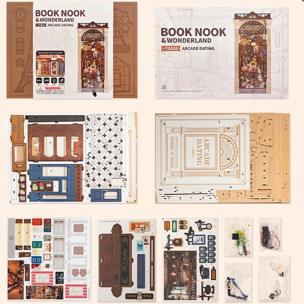 rolife-tgb10-arcade-dating-book-nook-miniature-bois-diy image 3