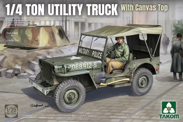 takom-2214-jeep-us-1-4-ton-1-35-maquette-avec-b-che image 1