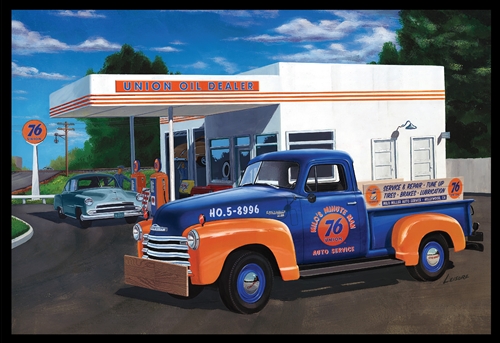 amt-1950-chevy-pickup-union-76-1-25-maquette-pick-up-vintage image 1