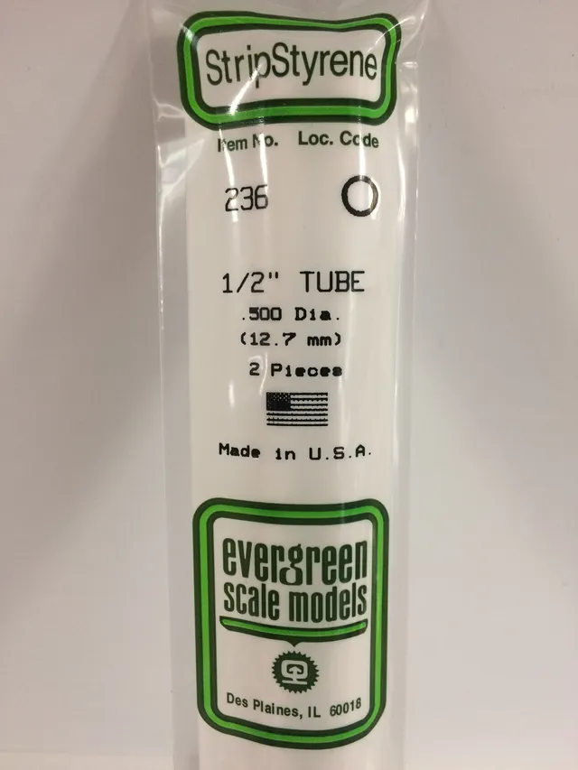 evergreen-tube-236-tube-rond-blanc-12-7-mm-lot-2 image 1