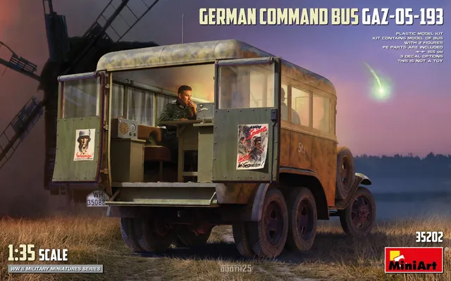 miniart-35202-gaz-05-193-maquette-bus-militaire-1-35-allemand image 1