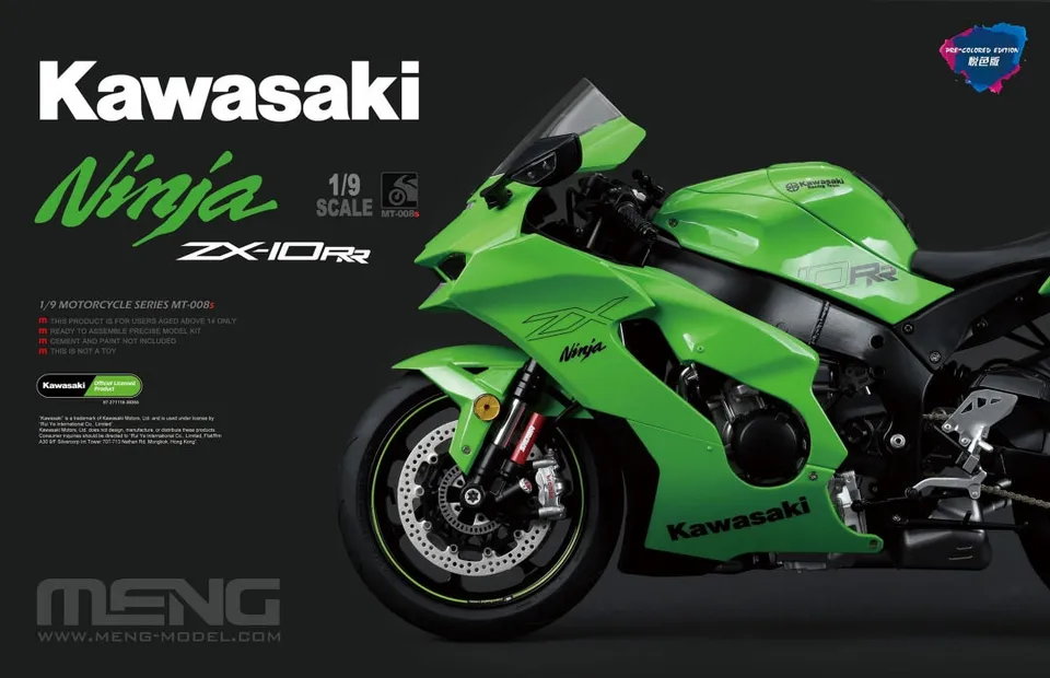 meng-mt-008s-kawasaki-ninja-zx-10rr-maquette-moto-1-9-pr-peinte image 1