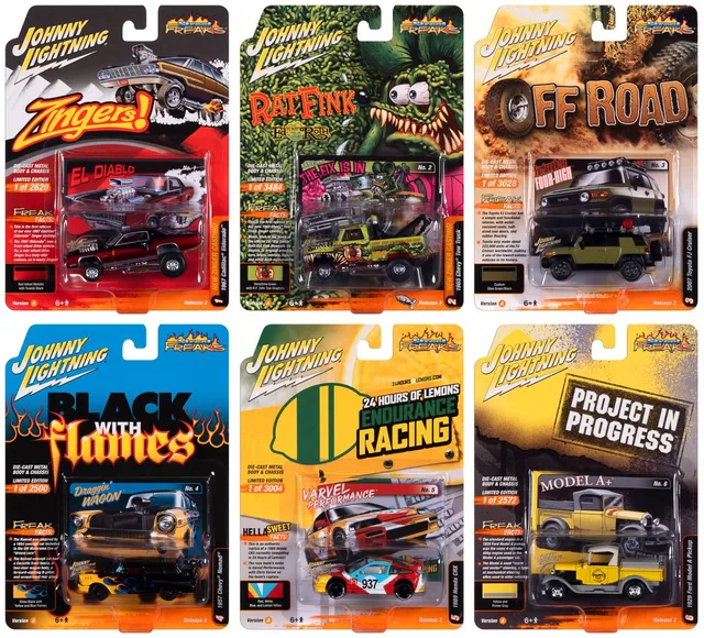 johnny-lightning-street-freaks-2023-release-2-set-a-voitures-miniatures-1-64-cof image 1
