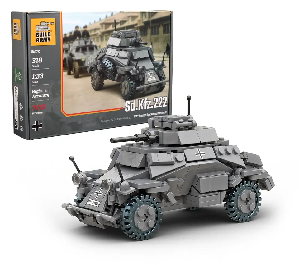 build-army-ba0222-jeu-briques-sd-kfz-222-318-pcs image 1