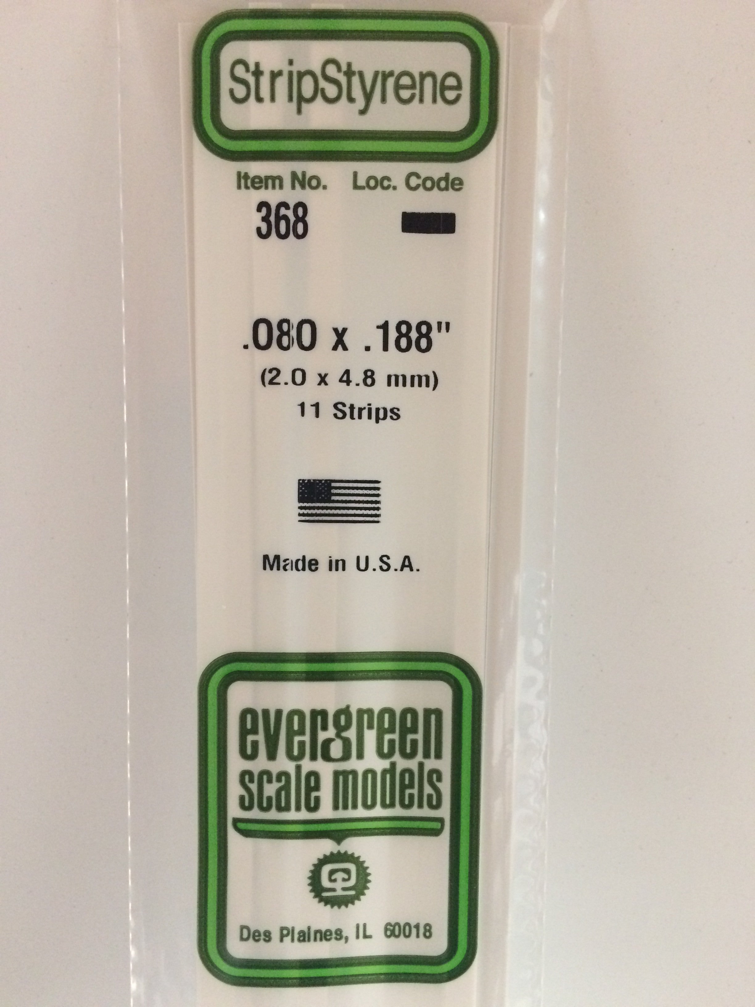 evergreen-strips-368-baguette-blanche-2x4-8mm-60cm-x11 image 1