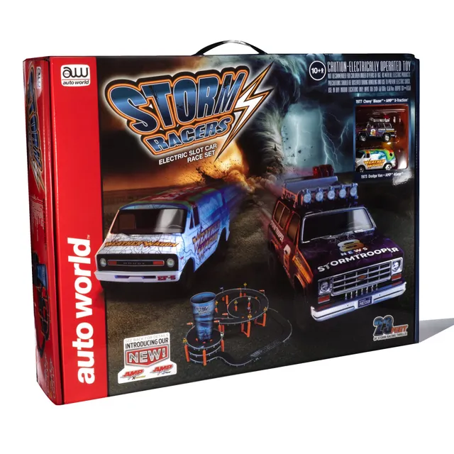 auto-world-storm-racers-circuit-slot-ho-23-pieds-blazer-van image 1