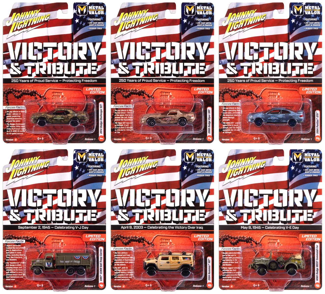 johnny-lightning-military-2025-set-a-miniature-6-pi-ces image 1