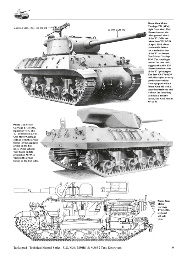 tankograd-6036-m36-m36b1-m36b2-livre-tank-destroyers image 1