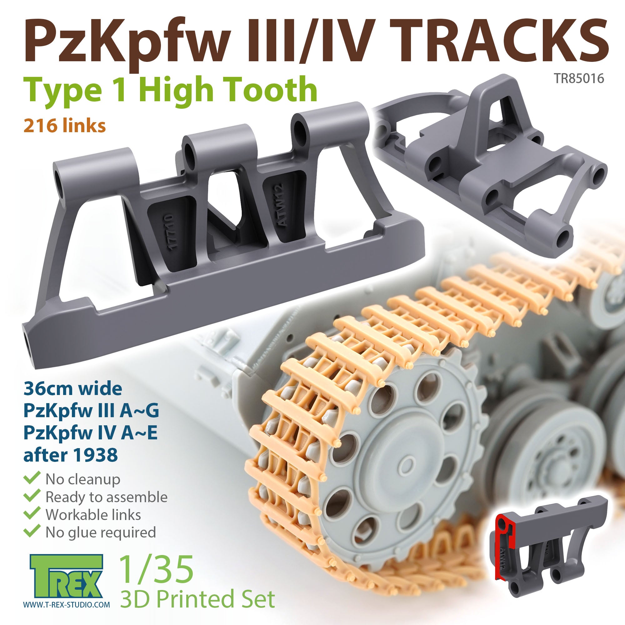 t-rex-85016-pzkpfw-iii-iv-chenilles-maquette-char-1-35-type-1 image 1