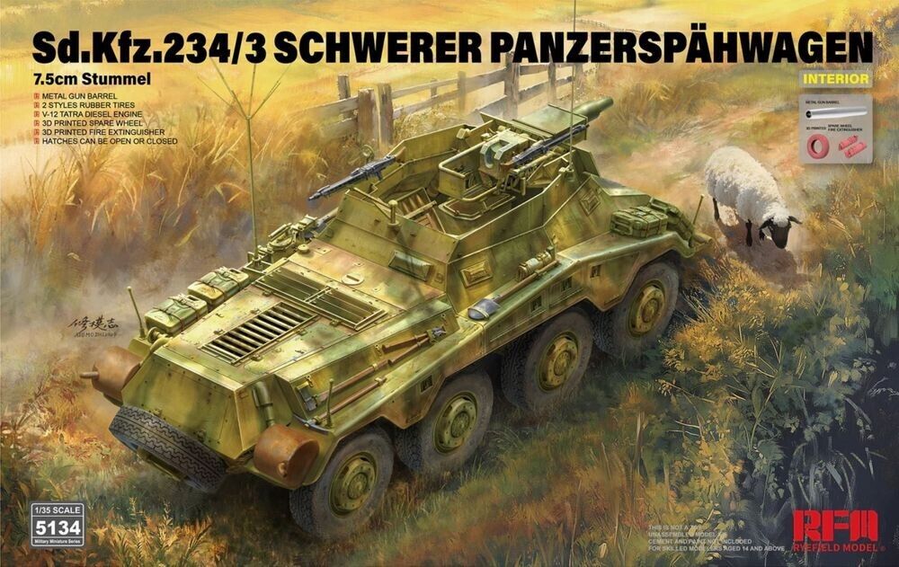 rye-field-model-5134-sd-kfz-234-3-maquette-blind-1-35-int-rieur image 1