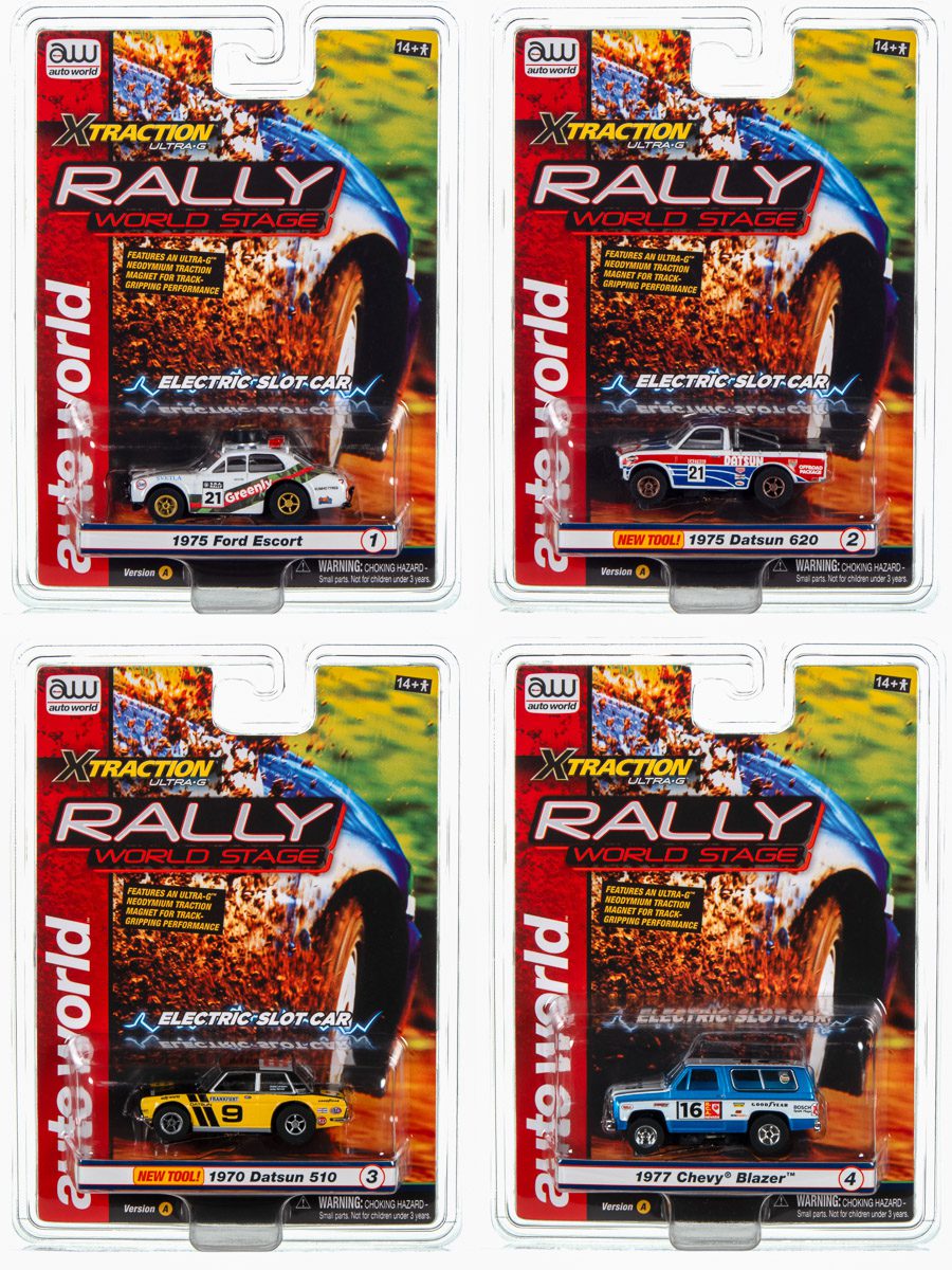 auto-world-x-traction-rally-slot-cars-1-64-coffret-a-4-voitures image 1