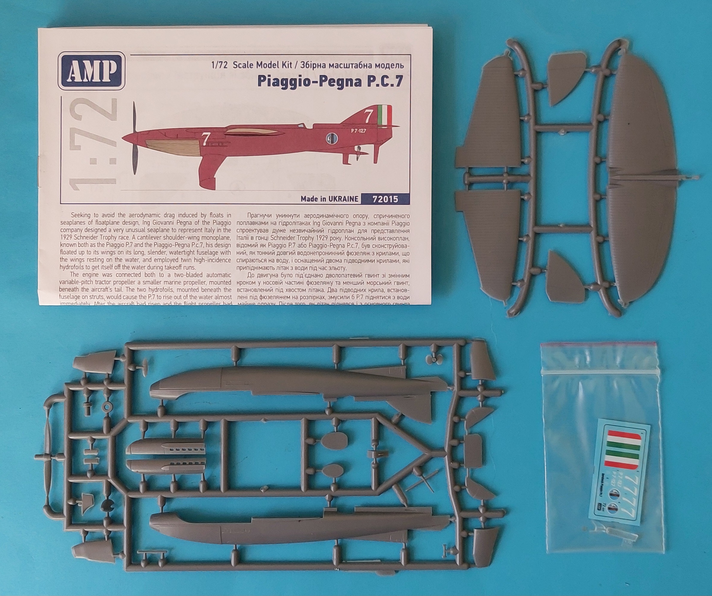 amp-72015-piaggio-pegna-pc-7-maquette-hydravion-1-72 image 2