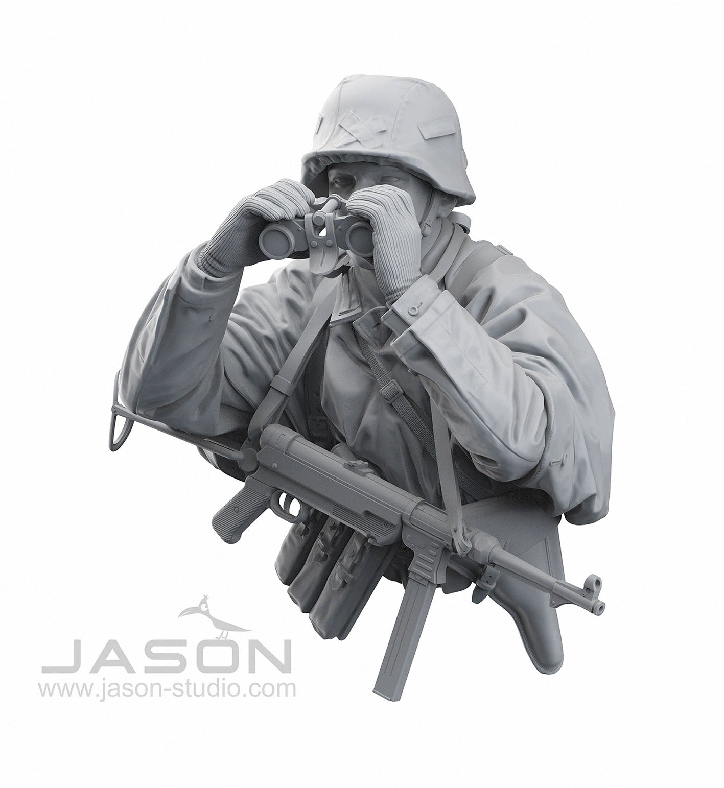 jason-studios-10001-field-commander-buste-1-10-allemand-ww2 image 2