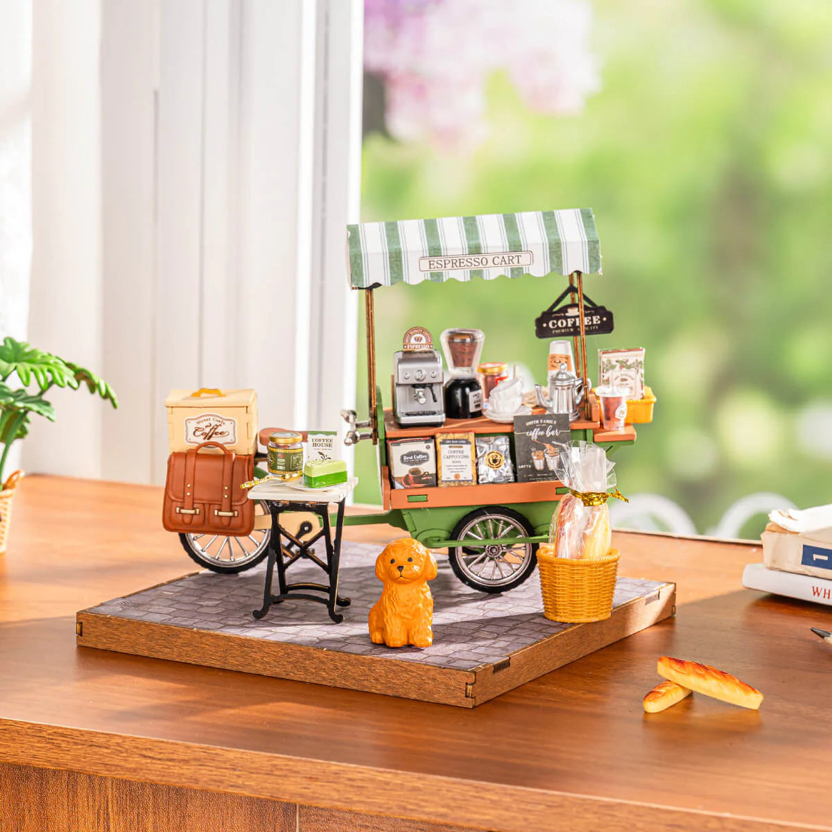 robotime-rolife-dg182-maison-miniature-chariot-caf-bois image 1